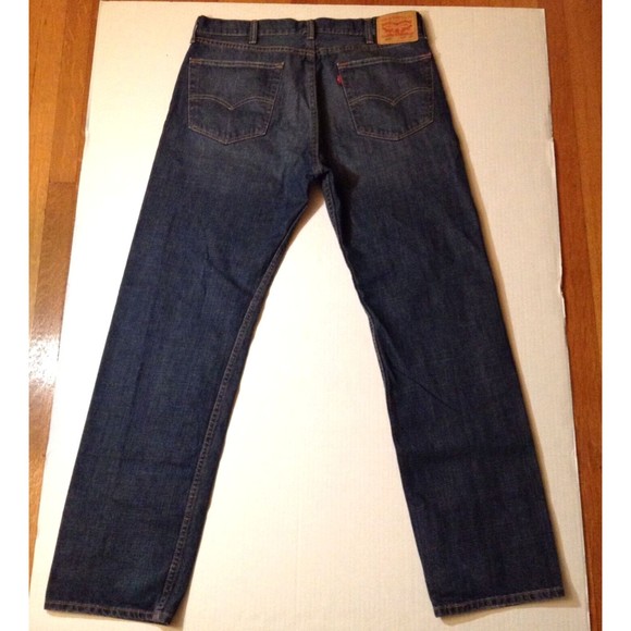 VTG Levis 505 Jeans Men 38x34 Dark Wash Straight Relaxed Fit 90s Y2K Made Mexico - Picture 5 of 11